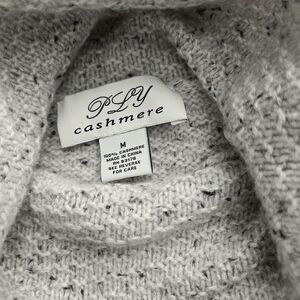 ply cashmere Women's Heather Gray Cowl Neck Cashmere Sweater